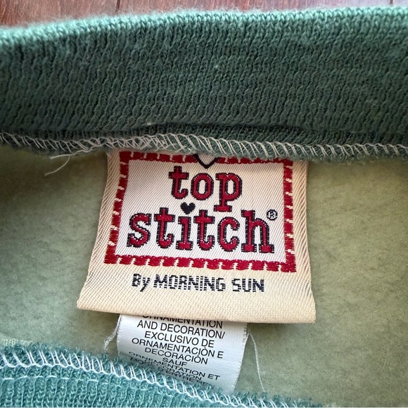 Vintage Morning Sun Top Stitch Women's Sweater Size M Green Embroidered Heart - Picture 6 of 7